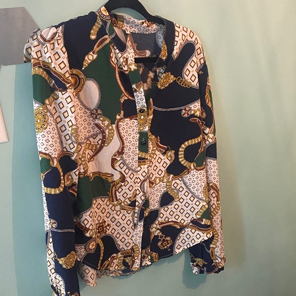 Tops - Stylish Multicolor Patterned Blouse
